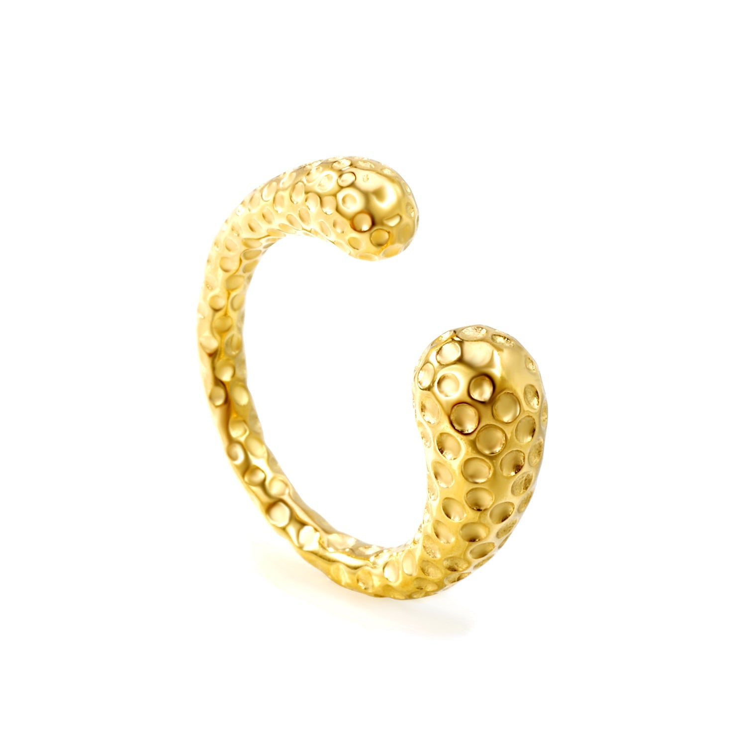 H7mm pitted ring, gold color asonjewelry